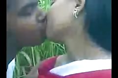 young indian girl boos sucking at the out door with her bf